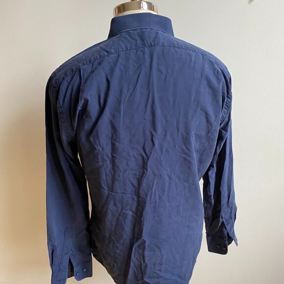 NORDSTROM Men's Shop Navy Blue Dress Shirt 15 1/2 - Picture 6 of 9